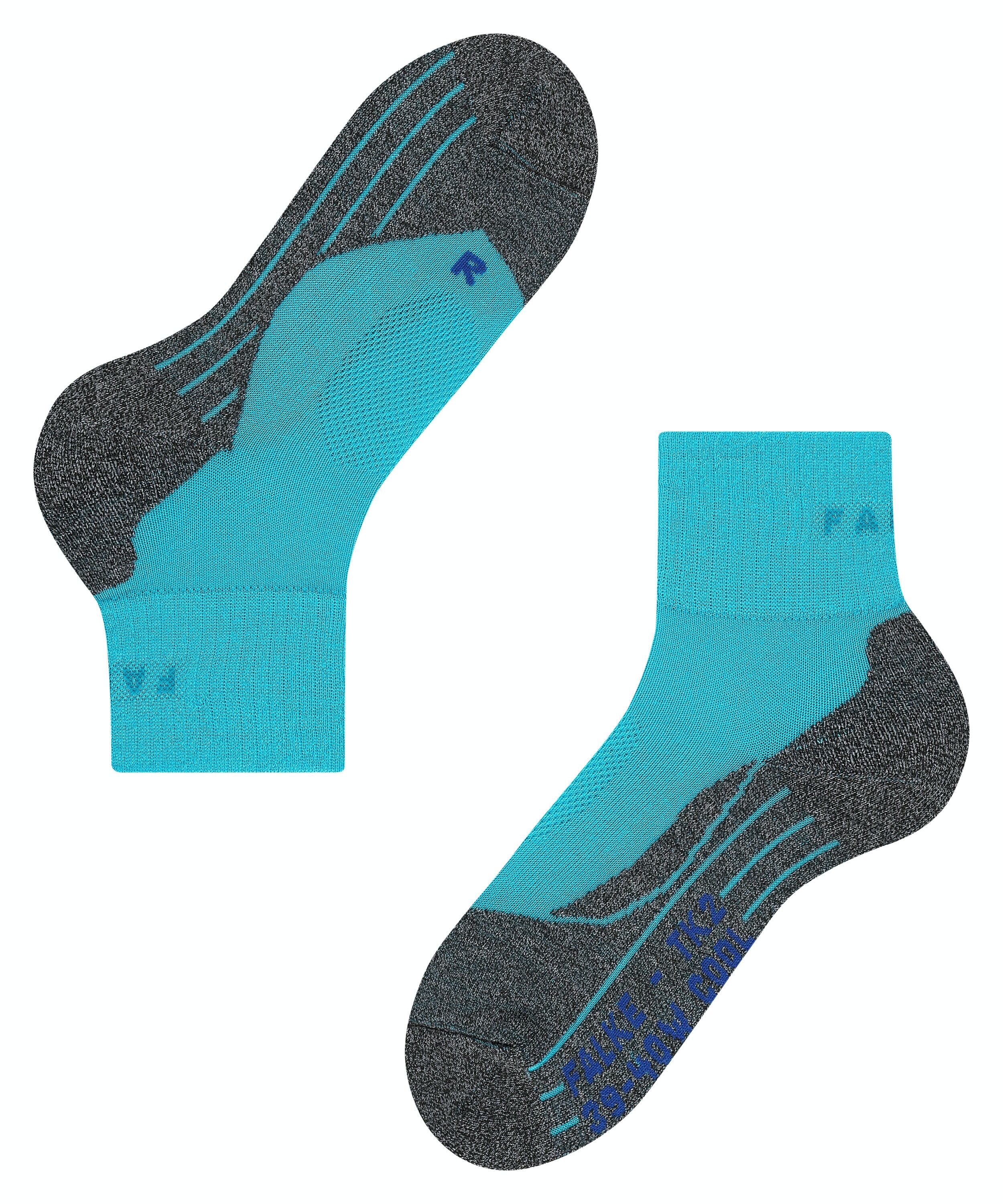 FALKE TK2 Explore Cool Short dames trekking sokken kort, blauw (peacock blue)