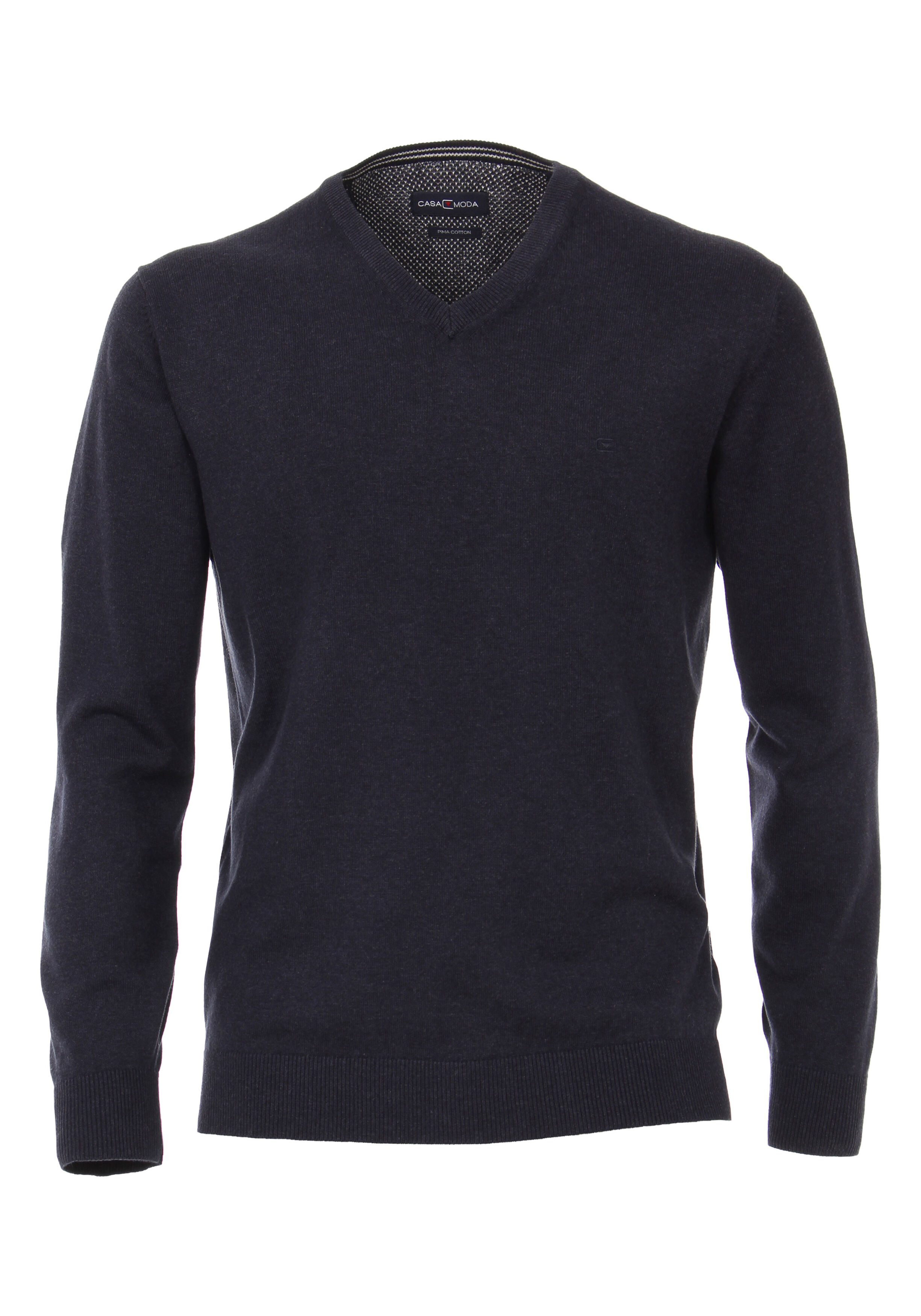 CASA MODA heren trui katoen, V-hals, marine blauw 